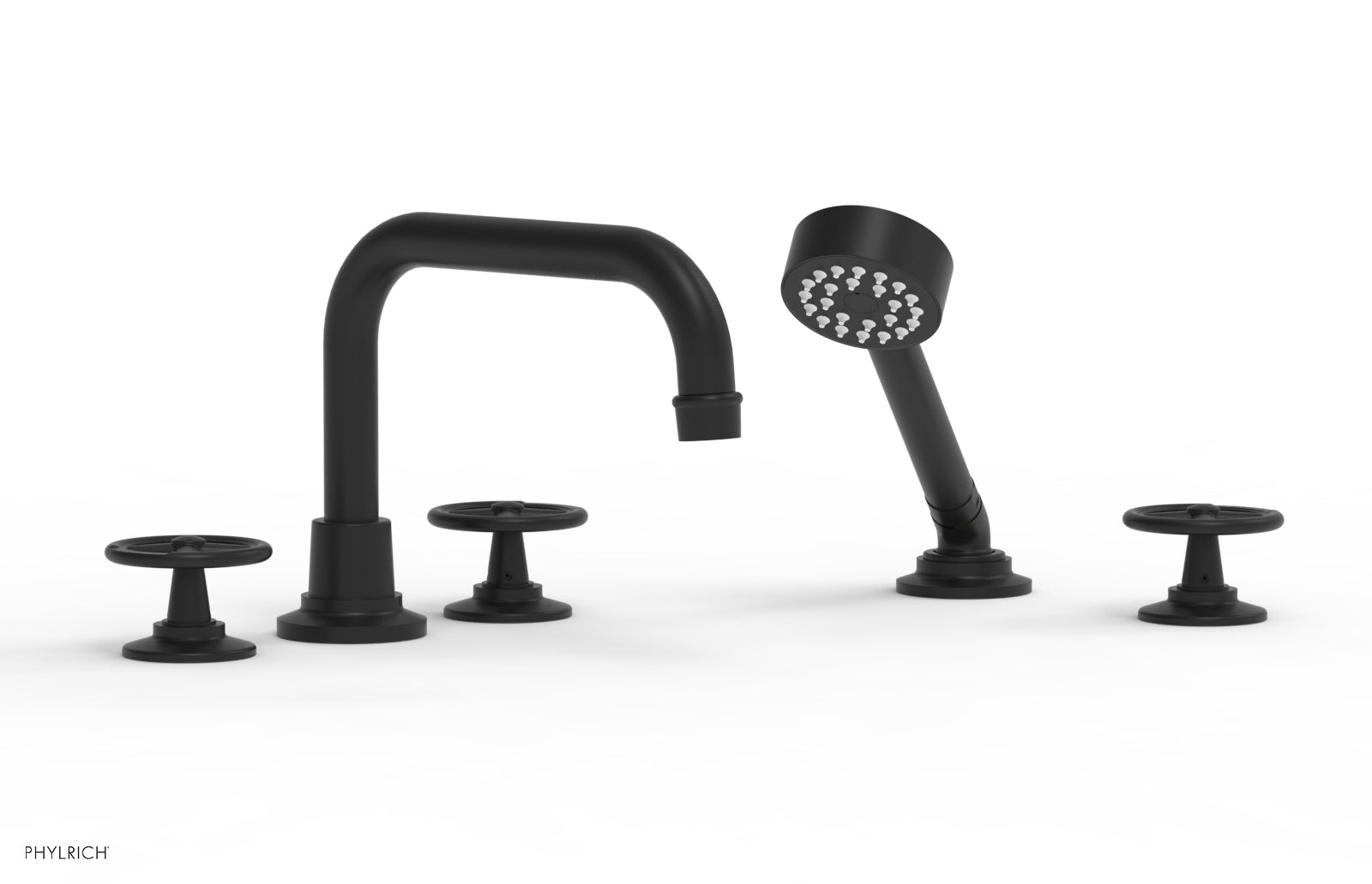 WORKS Deck Tub Set with Hand Shower - Cross Handles 220-50