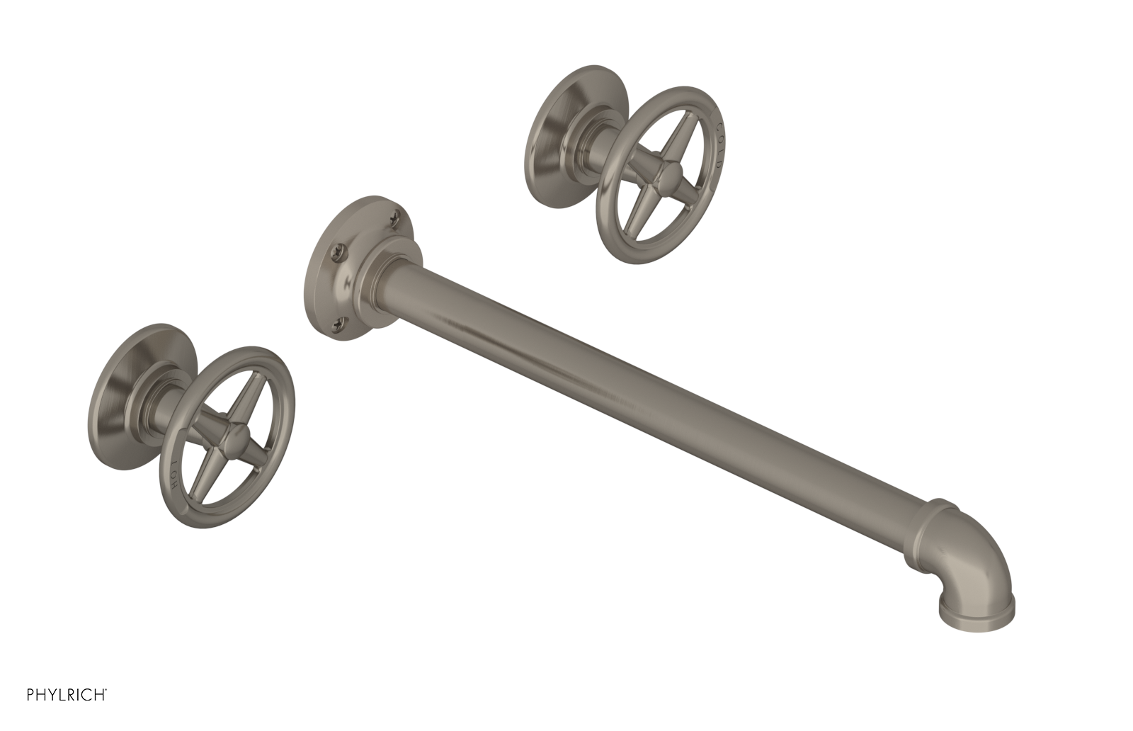 WORKS 2 Wall Lavatory Set 12" Spout - Cross Handles 221-11-12