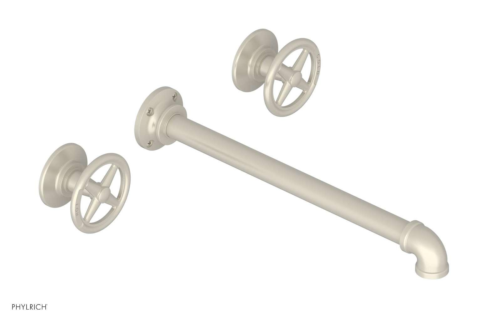 WORKS 2 Wall Lavatory Set 12" Spout - Cross Handles 221-11-12