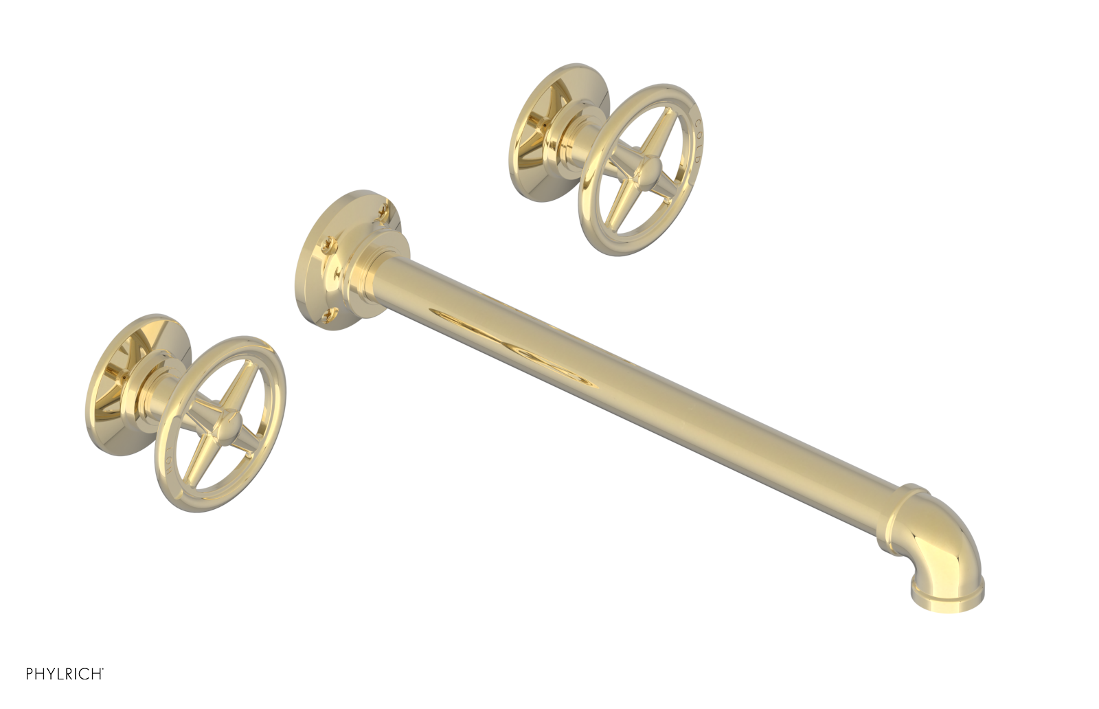 WORKS 2 Wall Lavatory Set 12" Spout - Cross Handles 221-11-12