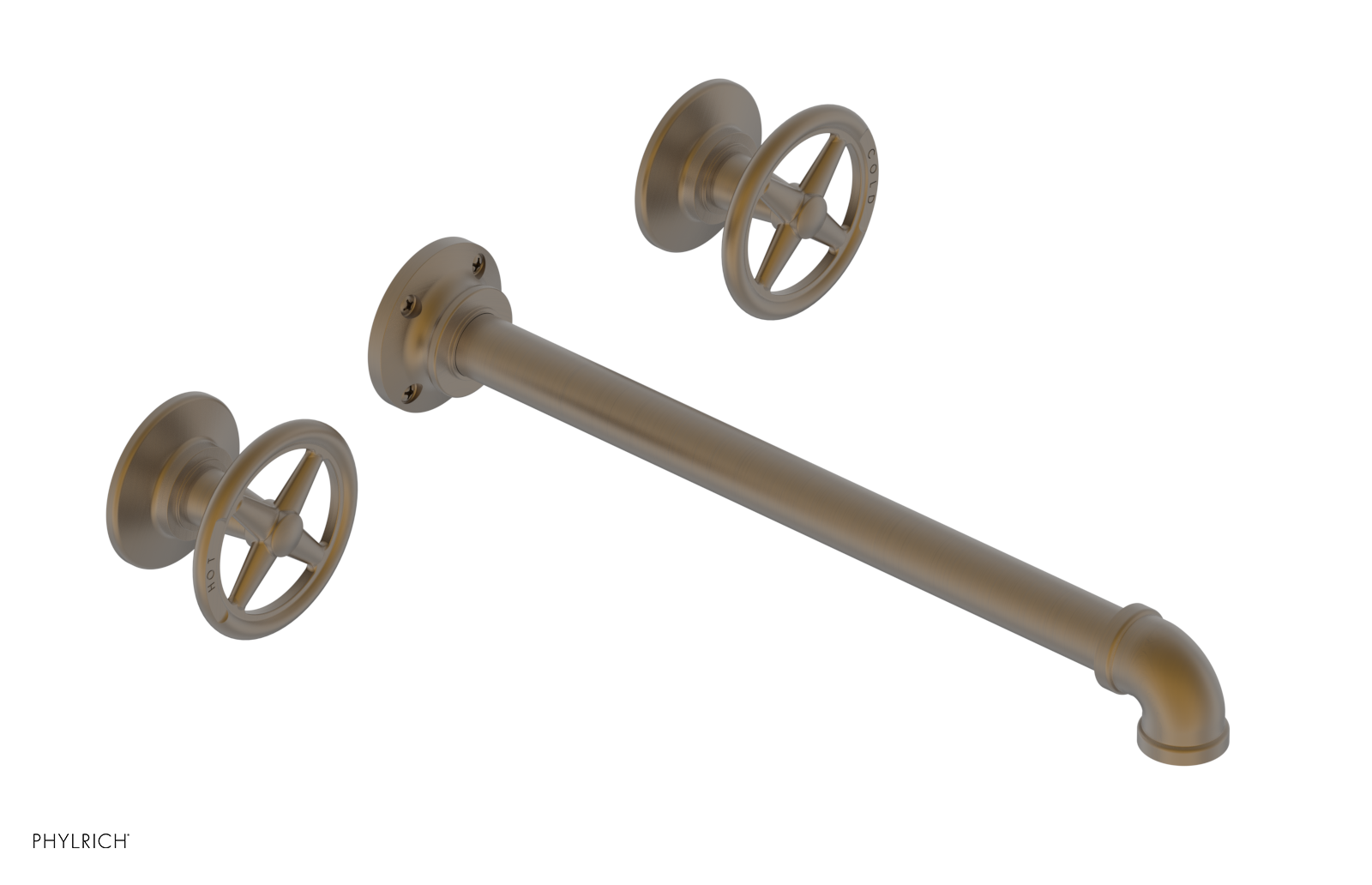 WORKS 2 Wall Lavatory Set 12" Spout - Cross Handles 221-11-12