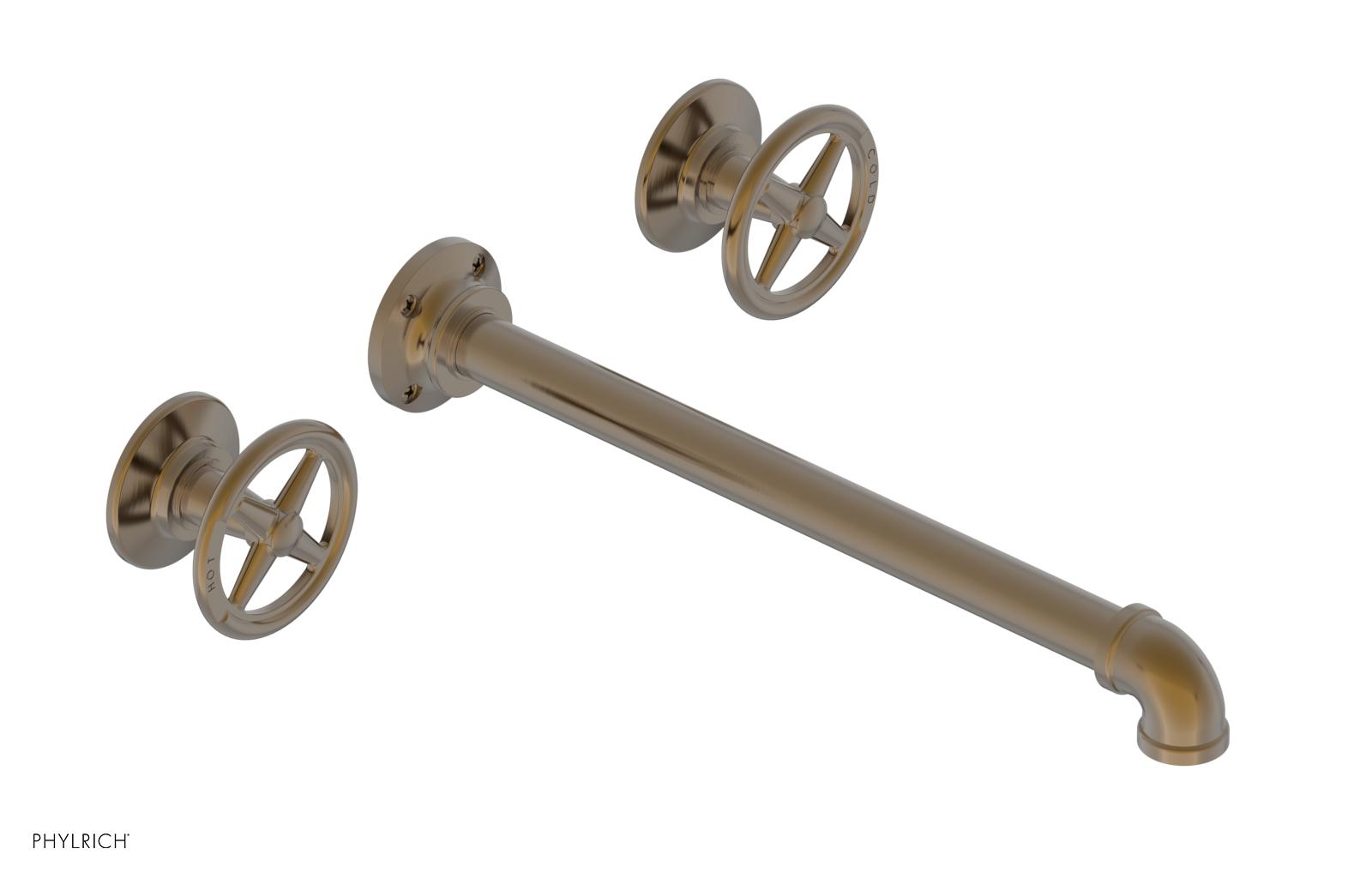 WORKS 2 Wall Lavatory Set 12" Spout - Cross Handles 221-11-12