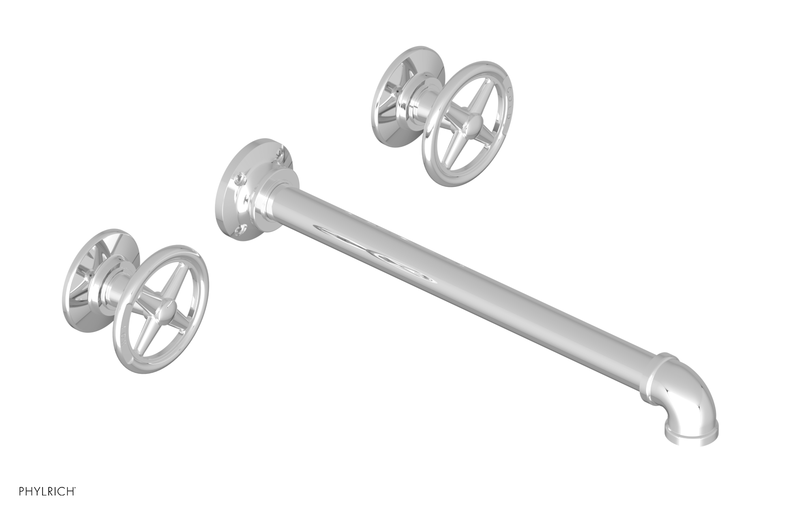 WORKS 2 Wall Lavatory Set 12" Spout - Cross Handles 221-11-12