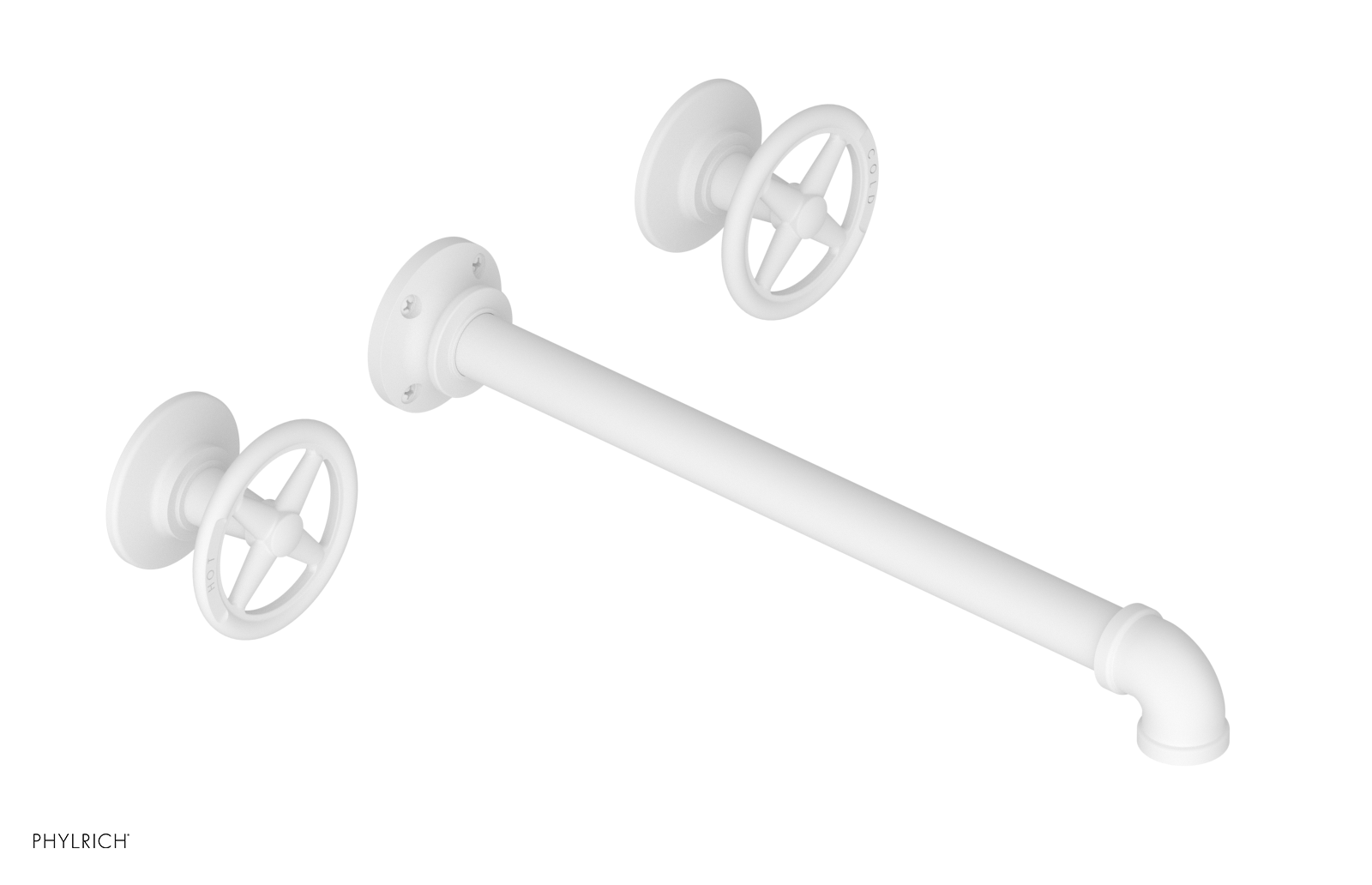 WORKS 2 Wall Lavatory Set 12" Spout - Cross Handles 221-11-12