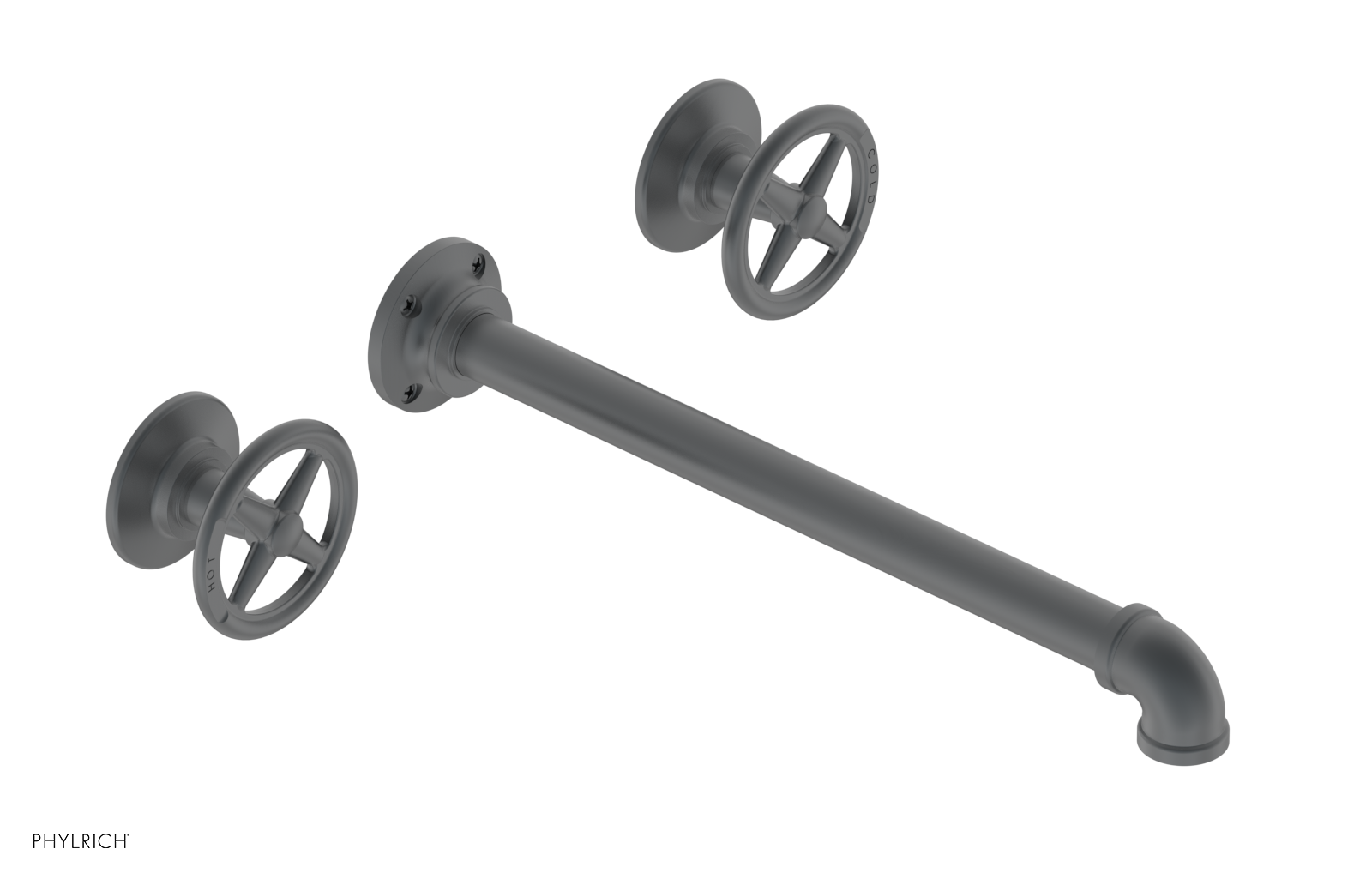 WORKS 2 Wall Lavatory Set 12" Spout - Cross Handles 221-11-12