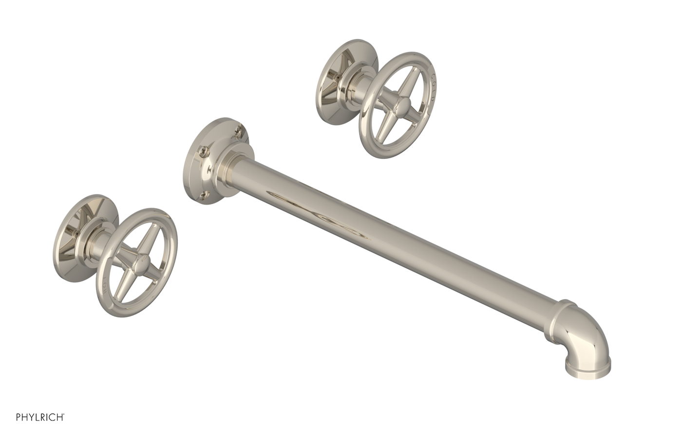 WORKS 2 Wall Lavatory Set 12" Spout - Cross Handles 221-11-12