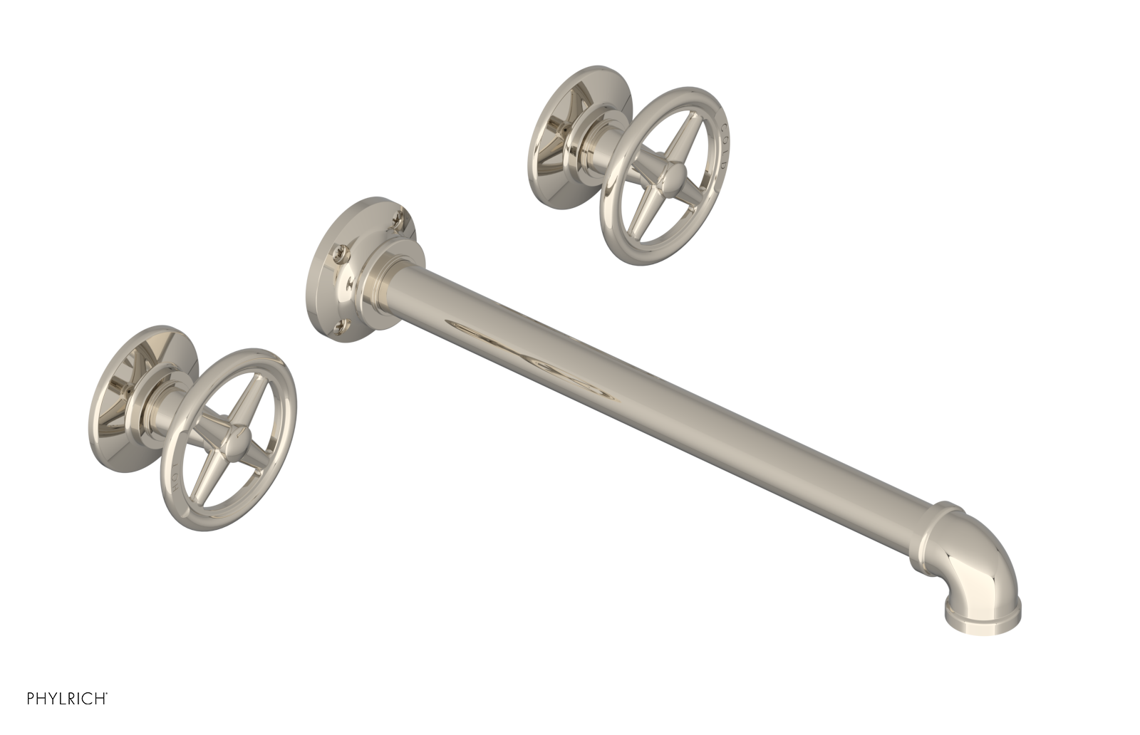 WORKS 2 Wall Lavatory Set 12" Spout - Cross Handles 221-11-12