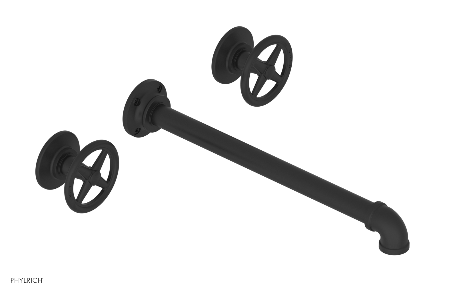 WORKS 2 Wall Lavatory Set 12" Spout - Cross Handles 221-11-12