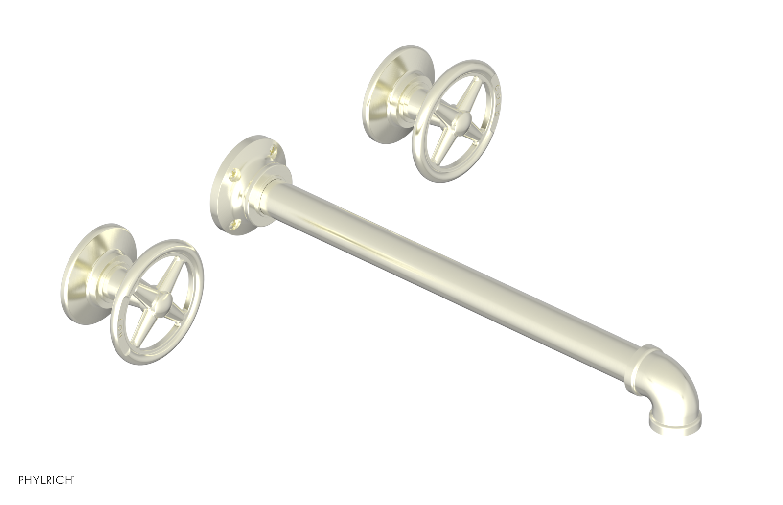 WORKS 2 Wall Lavatory Set 12" Spout - Cross Handles 221-11-12