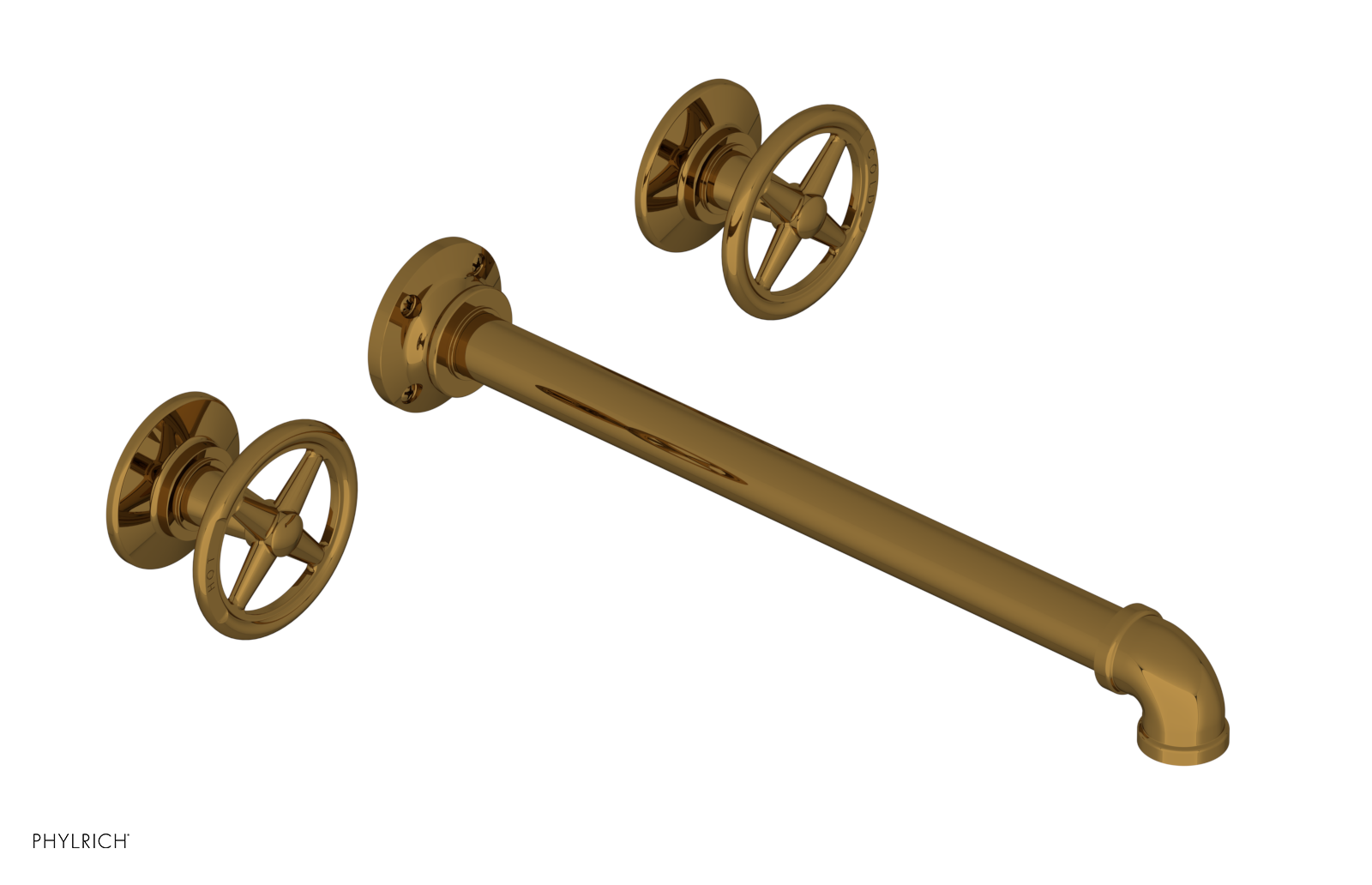 WORKS 2 Wall Lavatory Set 12" Spout - Cross Handles 221-11-12