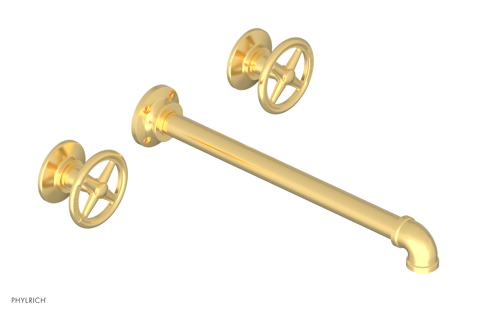 WORKS 2 Wall Lavatory Set 12" Spout - Cross Handles 221-11-12