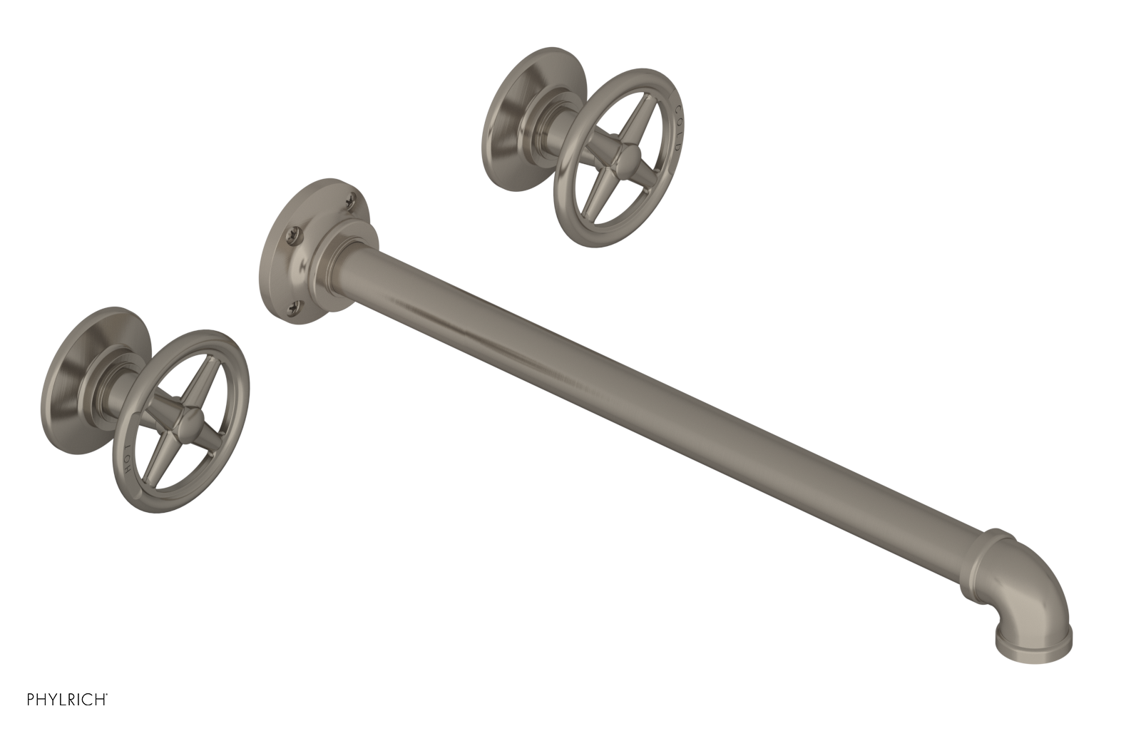 WORKS 2 Wall Lavatory Set 14" Spout - Cross Handles 221-11-14