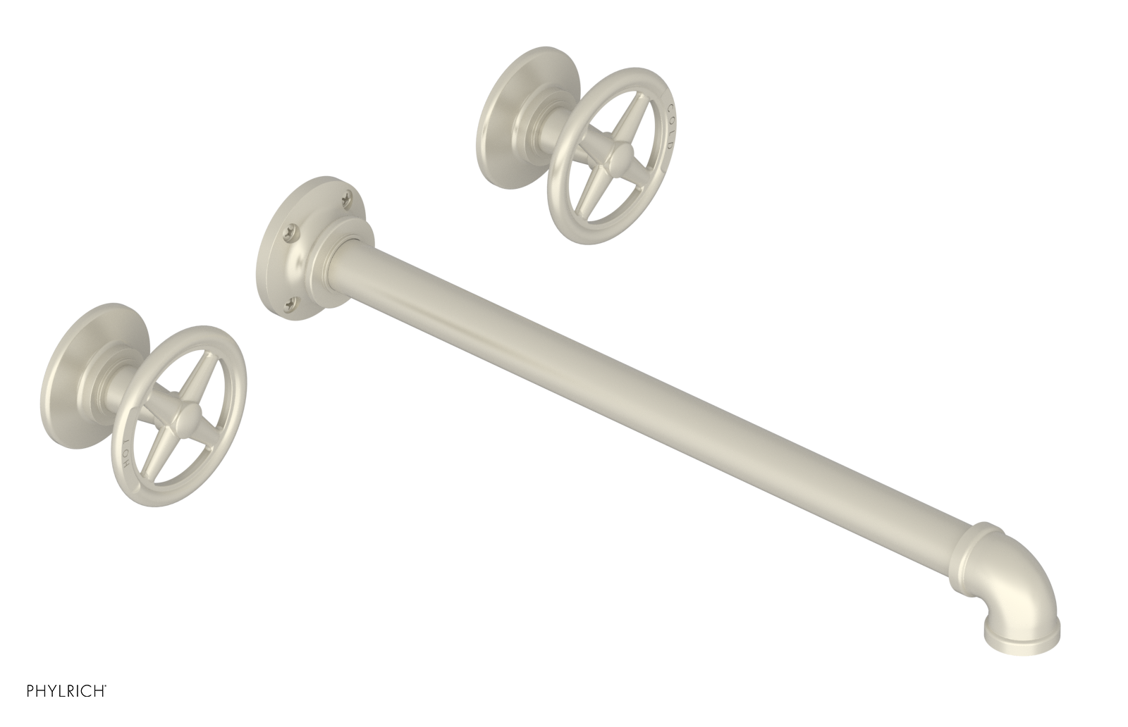 WORKS 2 Wall Lavatory Set 14" Spout - Cross Handles 221-11-14