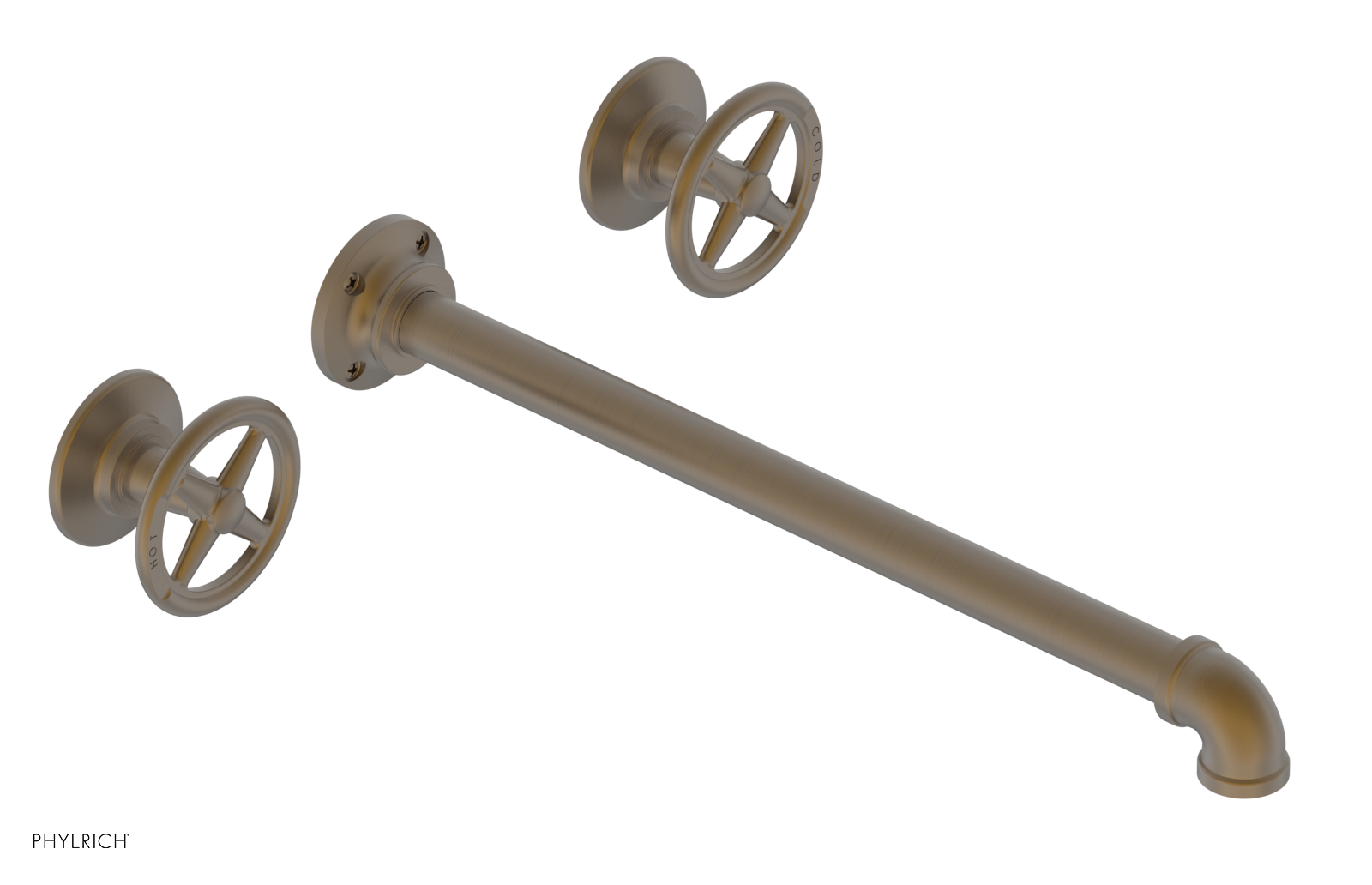 WORKS 2 Wall Lavatory Set 14" Spout - Cross Handles 221-11-14