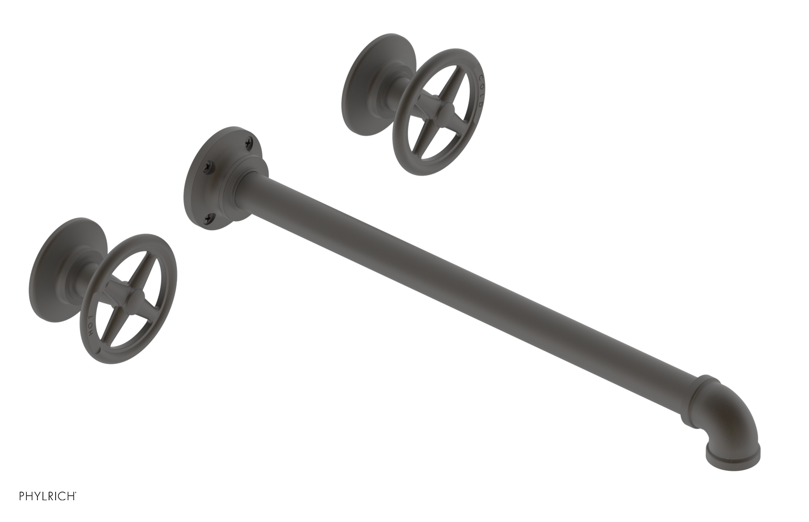 WORKS 2 Wall Lavatory Set 14" Spout - Cross Handles 221-11-14