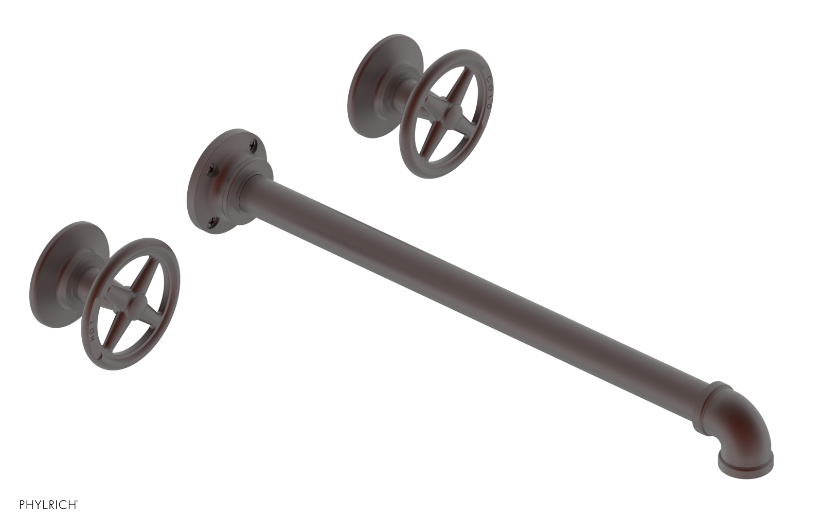 WORKS 2 Wall Lavatory Set 14" Spout - Cross Handles 221-11-14