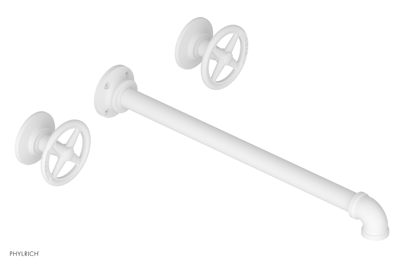 WORKS 2 Wall Lavatory Set 14" Spout - Cross Handles 221-11-14