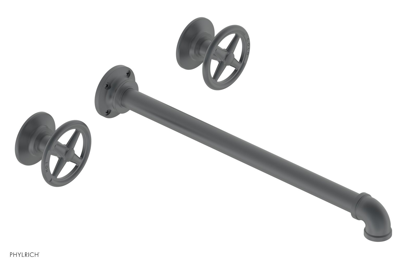 WORKS 2 Wall Lavatory Set 14" Spout - Cross Handles 221-11-14