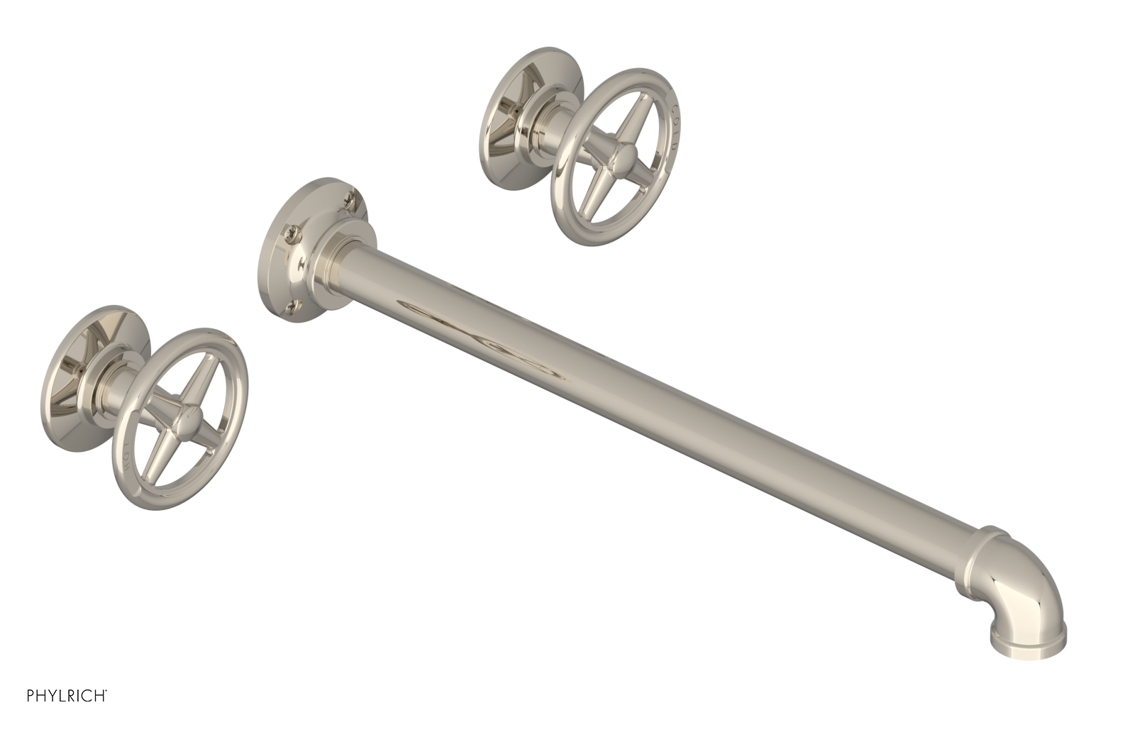 WORKS 2 Wall Lavatory Set 14" Spout - Cross Handles 221-11-14