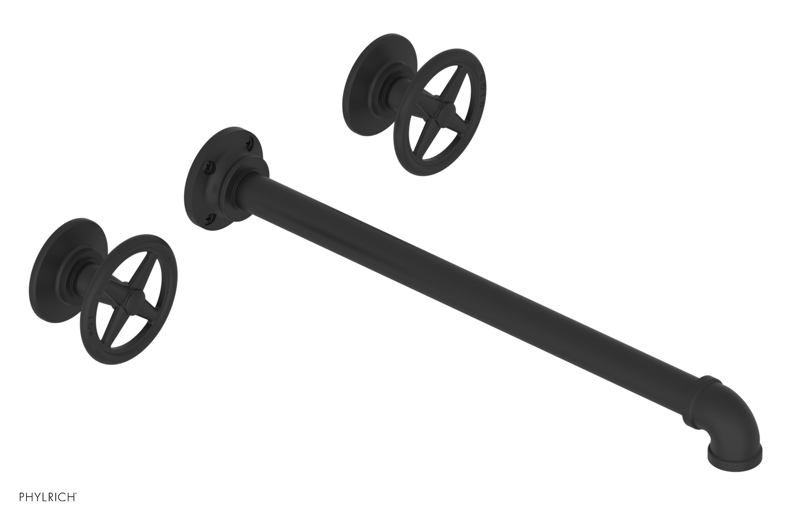 WORKS 2 Wall Lavatory Set 14" Spout - Cross Handles 221-11-14