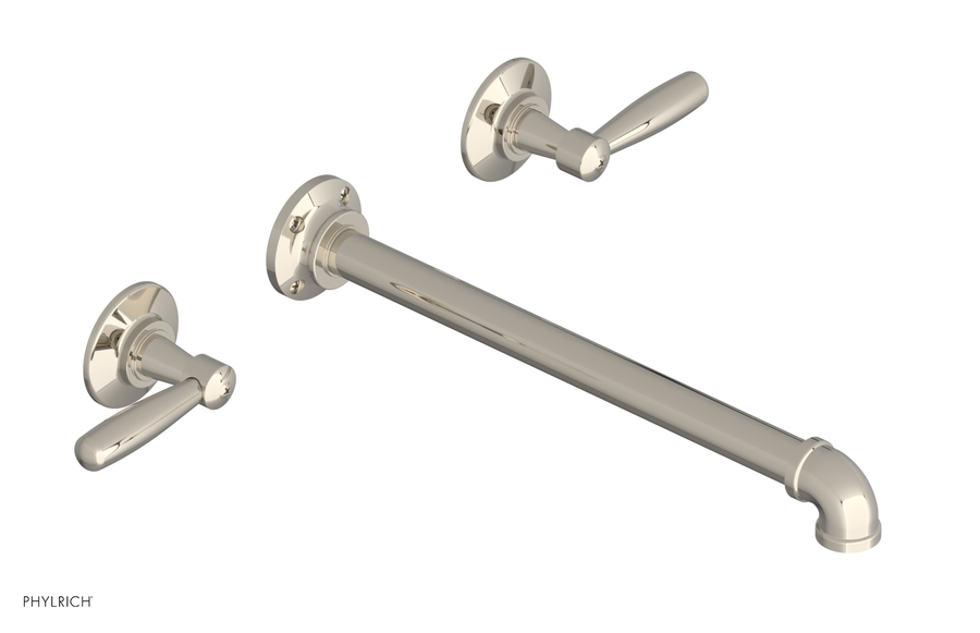 WORKS 2 Wall Lavatory Set 12" Spout - Lever Handles 221-12-12