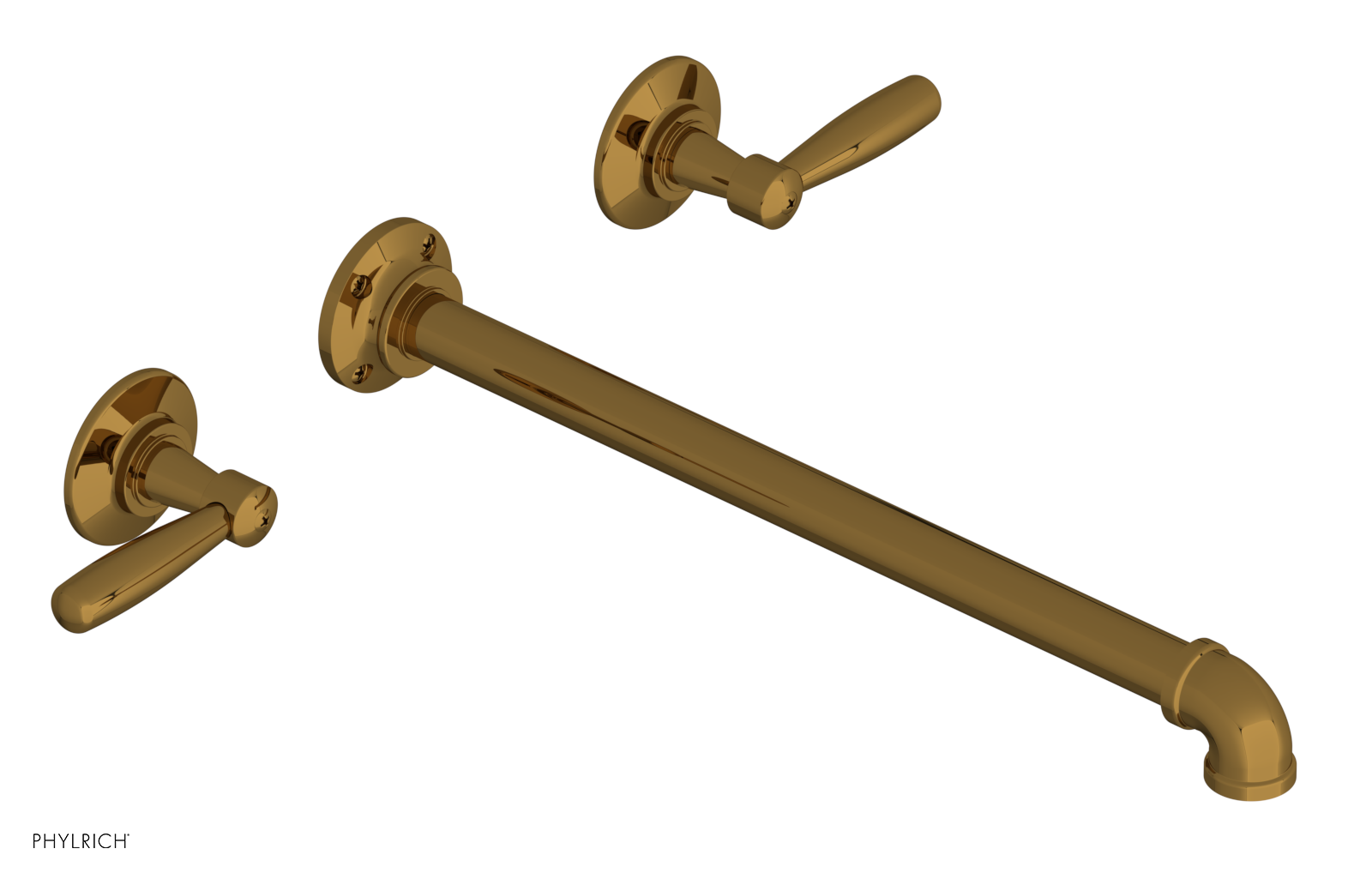 WORKS 2 Wall Lavatory Set 14" Spout - Lever Handles 221-12-14