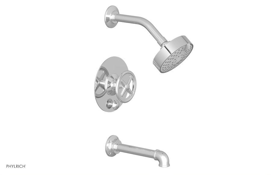 WORKS 2 - Pressure Balance Tub & Shower Set - Cross Handle 221-28