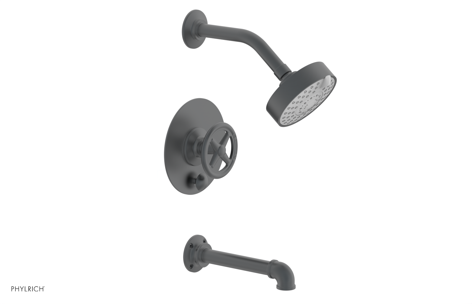 WORKS 2 - Pressure Balance Tub & Shower Set - Cross Handle 221-28