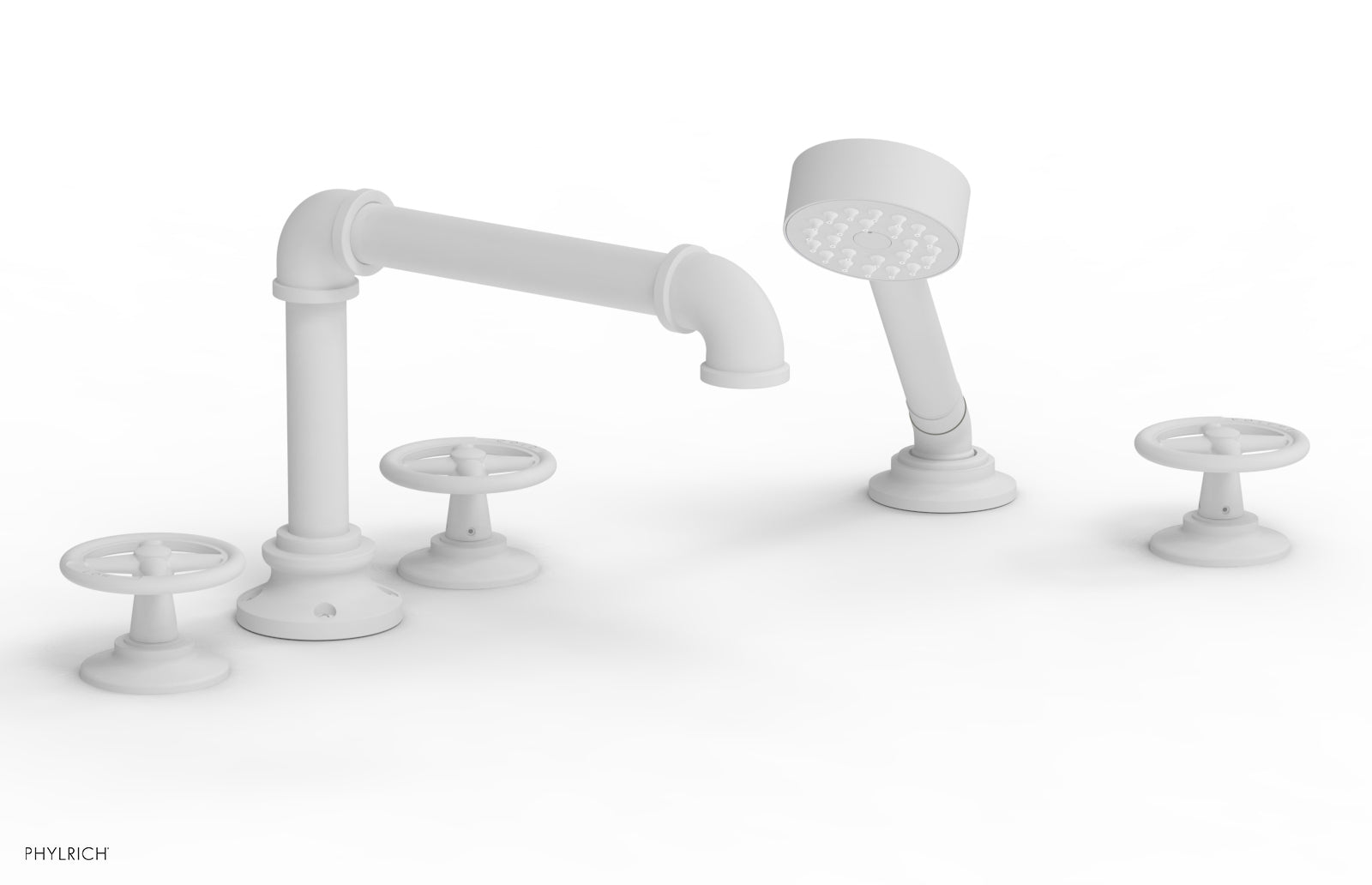 WORKS 2 Deck Tub Set with Hand Shower - Cross Handles 221-48