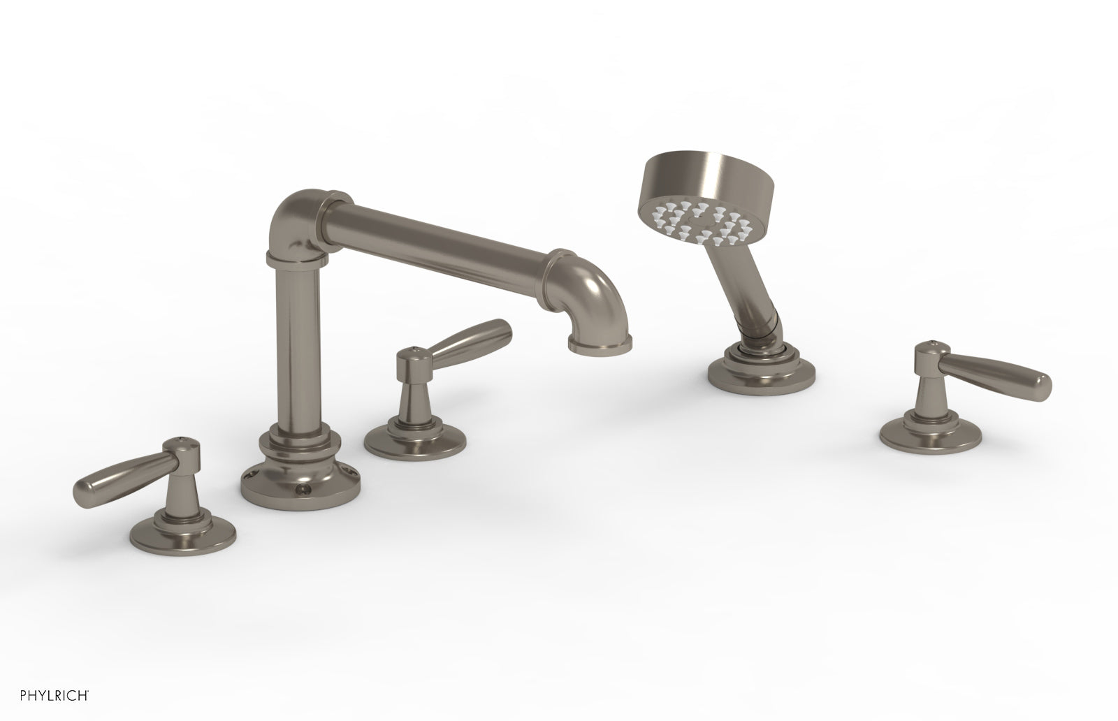 WORKS 2 Deck Tub Set with Hand Shower - Lever Handles 221-49