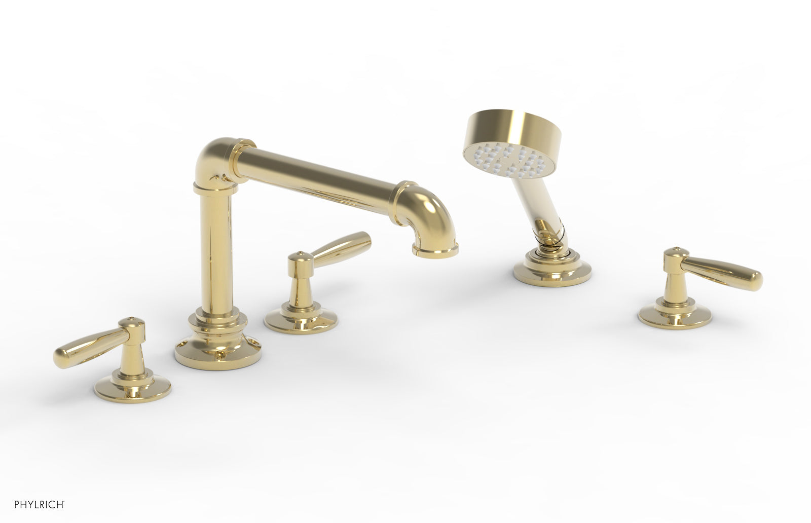 WORKS 2 Deck Tub Set with Hand Shower - Lever Handles 221-49