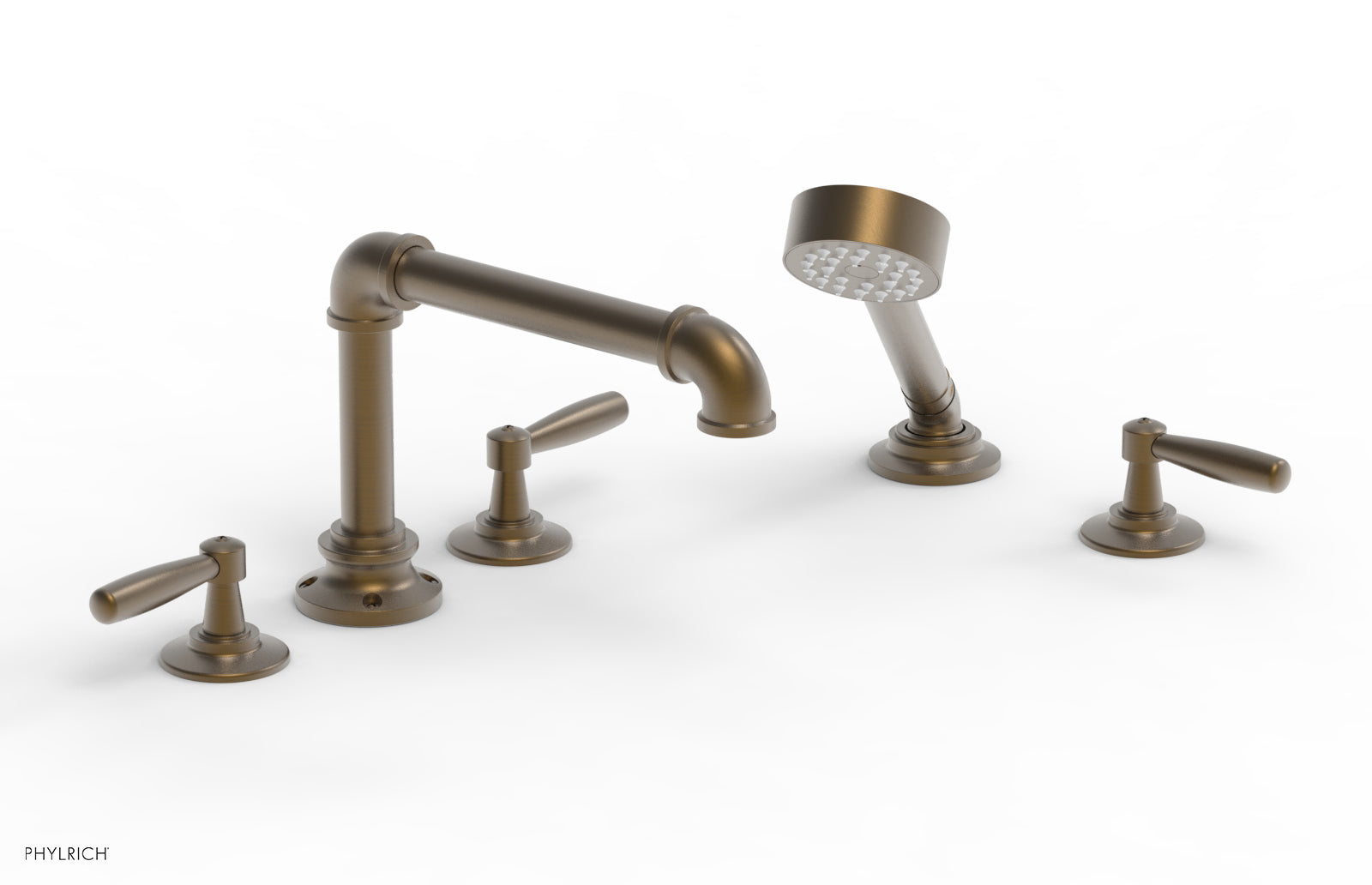 WORKS 2 Deck Tub Set with Hand Shower - Lever Handles 221-49