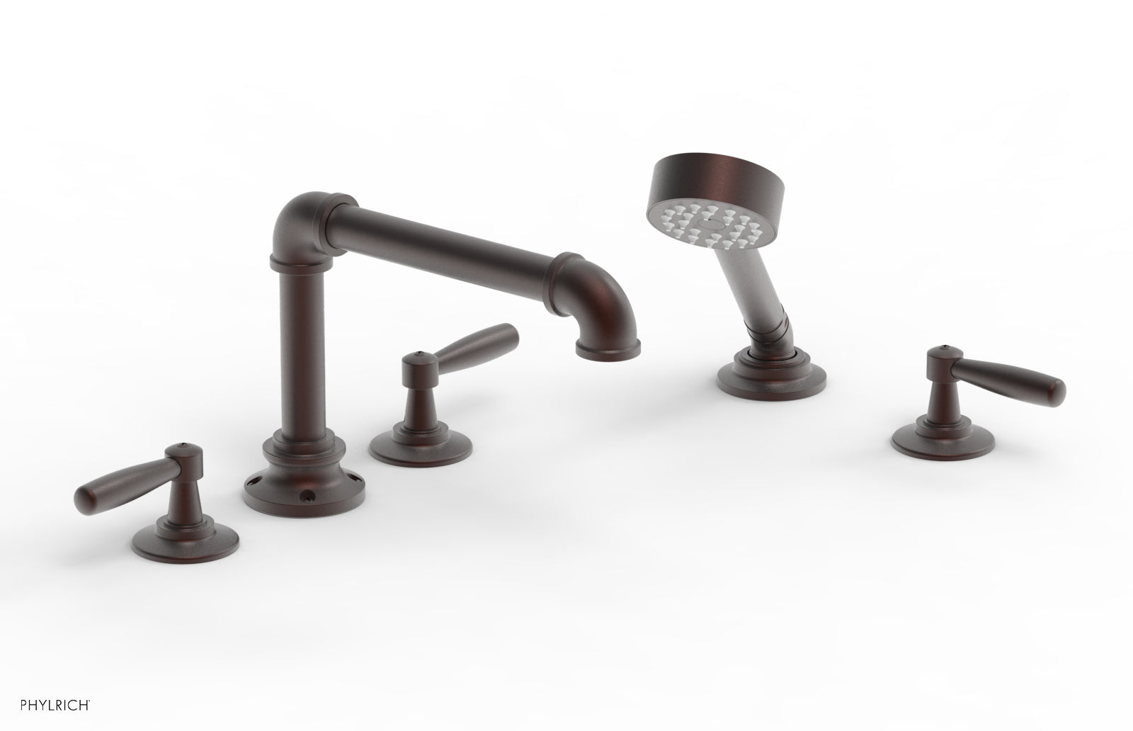 WORKS 2 Deck Tub Set with Hand Shower - Lever Handles 221-49