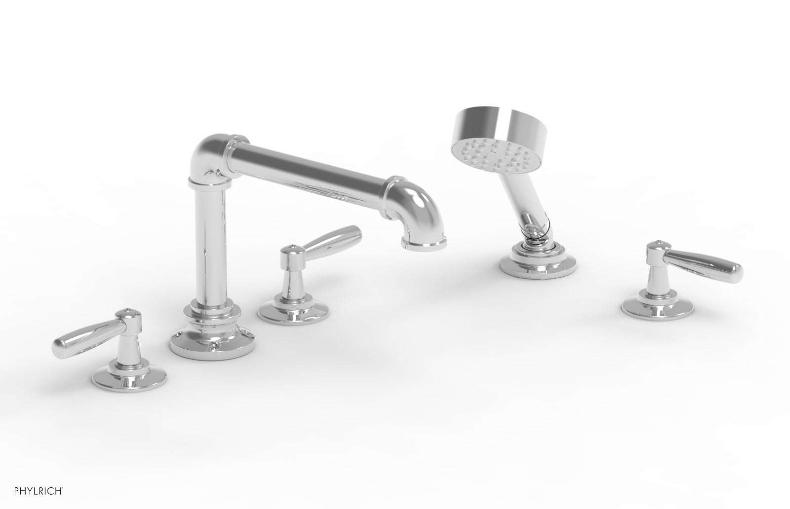 WORKS 2 Deck Tub Set with Hand Shower - Lever Handles 221-49