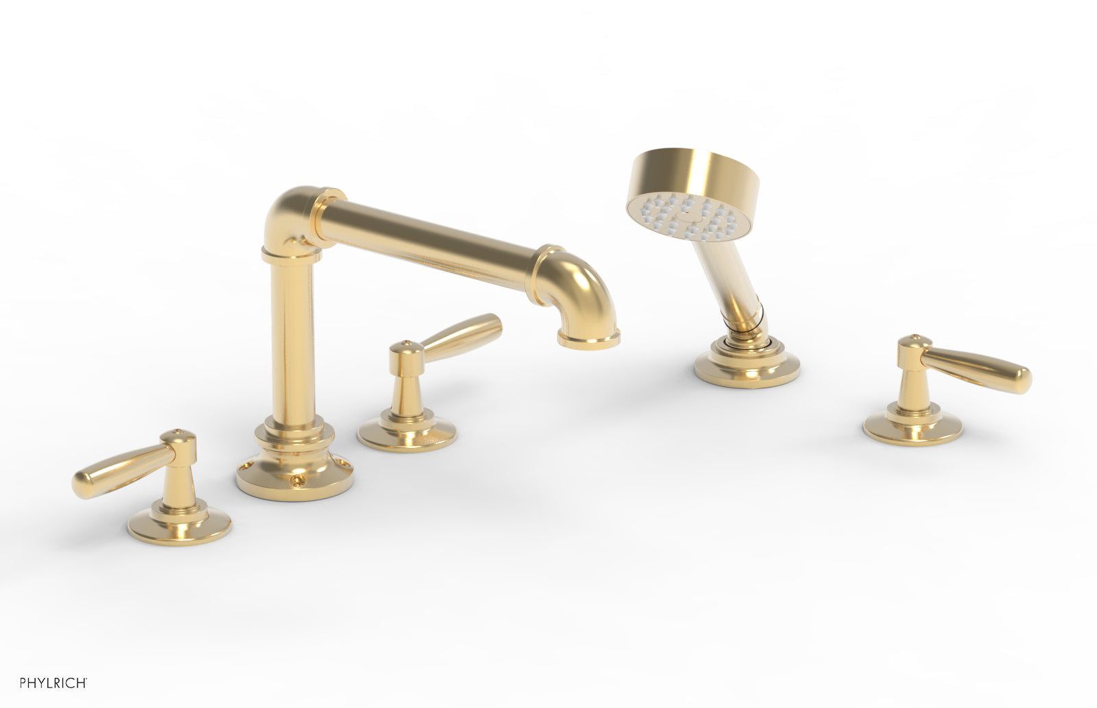 WORKS 2 Deck Tub Set with Hand Shower - Lever Handles 221-49