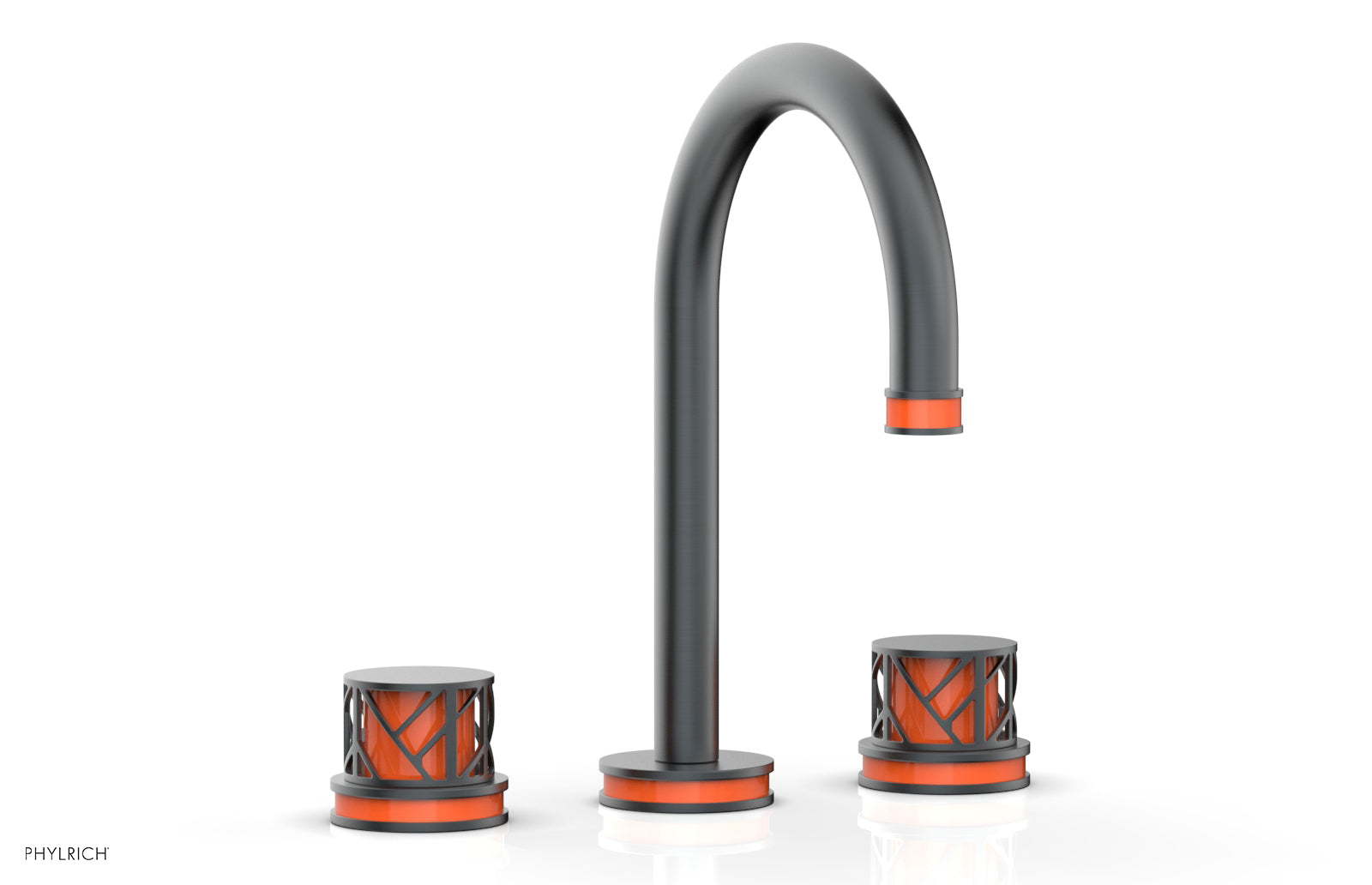 JOLIE Widespread Faucet - Round Handles with "Orange" Accents 222-01
