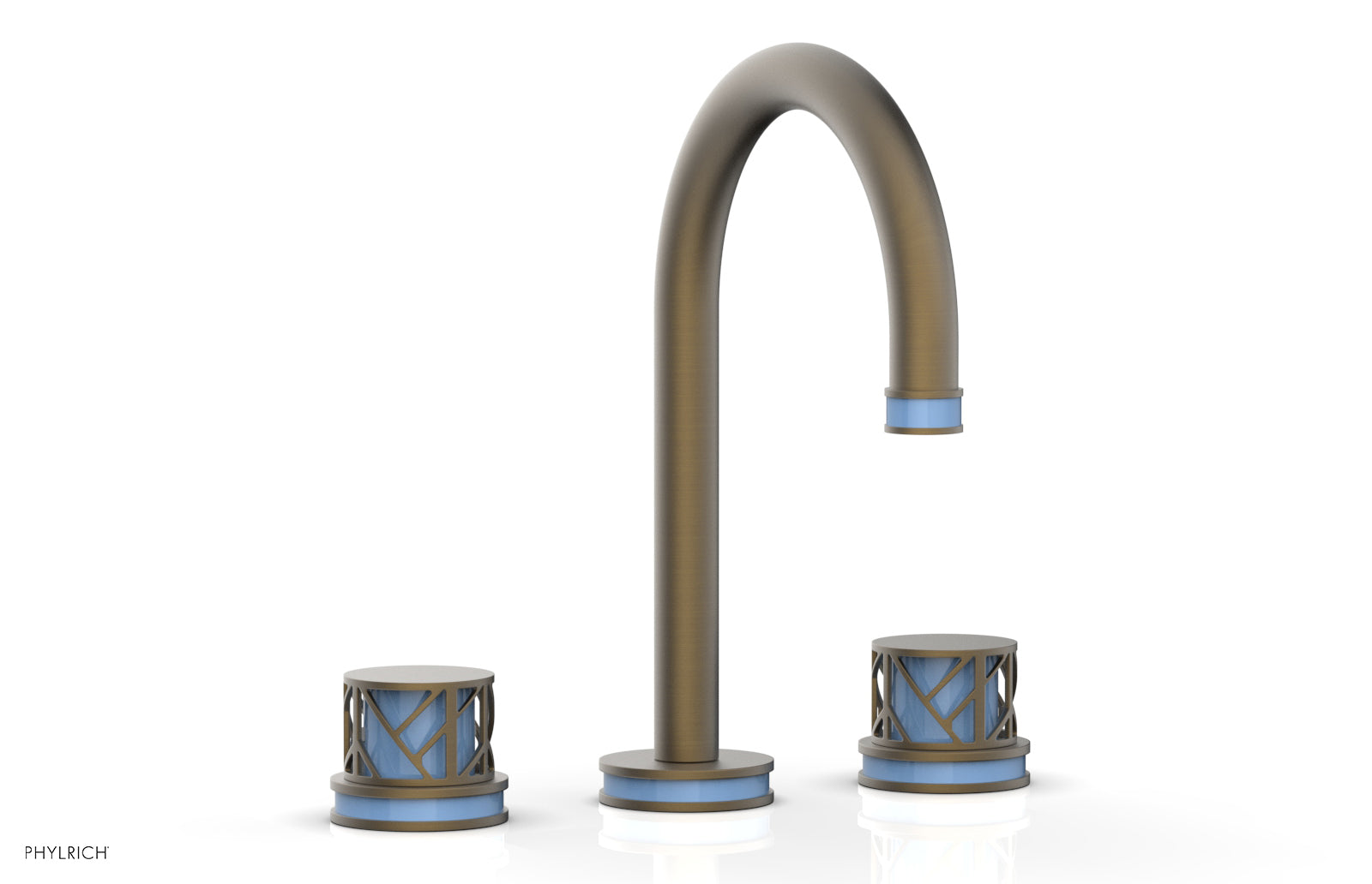 JOLIE Widespread Faucet - Round Handles with "Light Blue" Accents 222-01