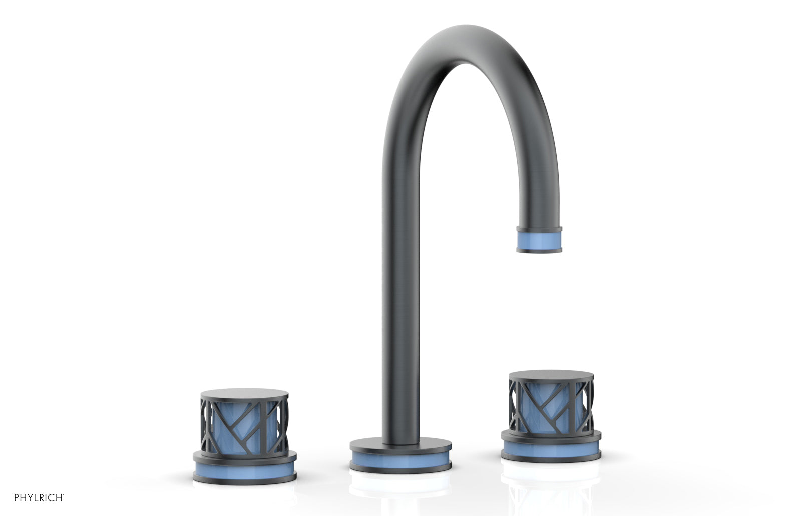 JOLIE Widespread Faucet - Round Handles with "Light Blue" Accents 222-01