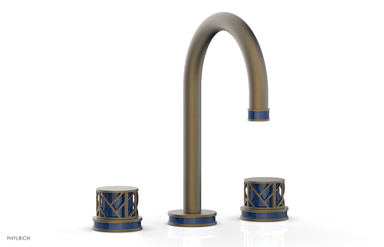 JOLIE Widespread Faucet - Round Handles with "Navy Blue" Accents 222-01
