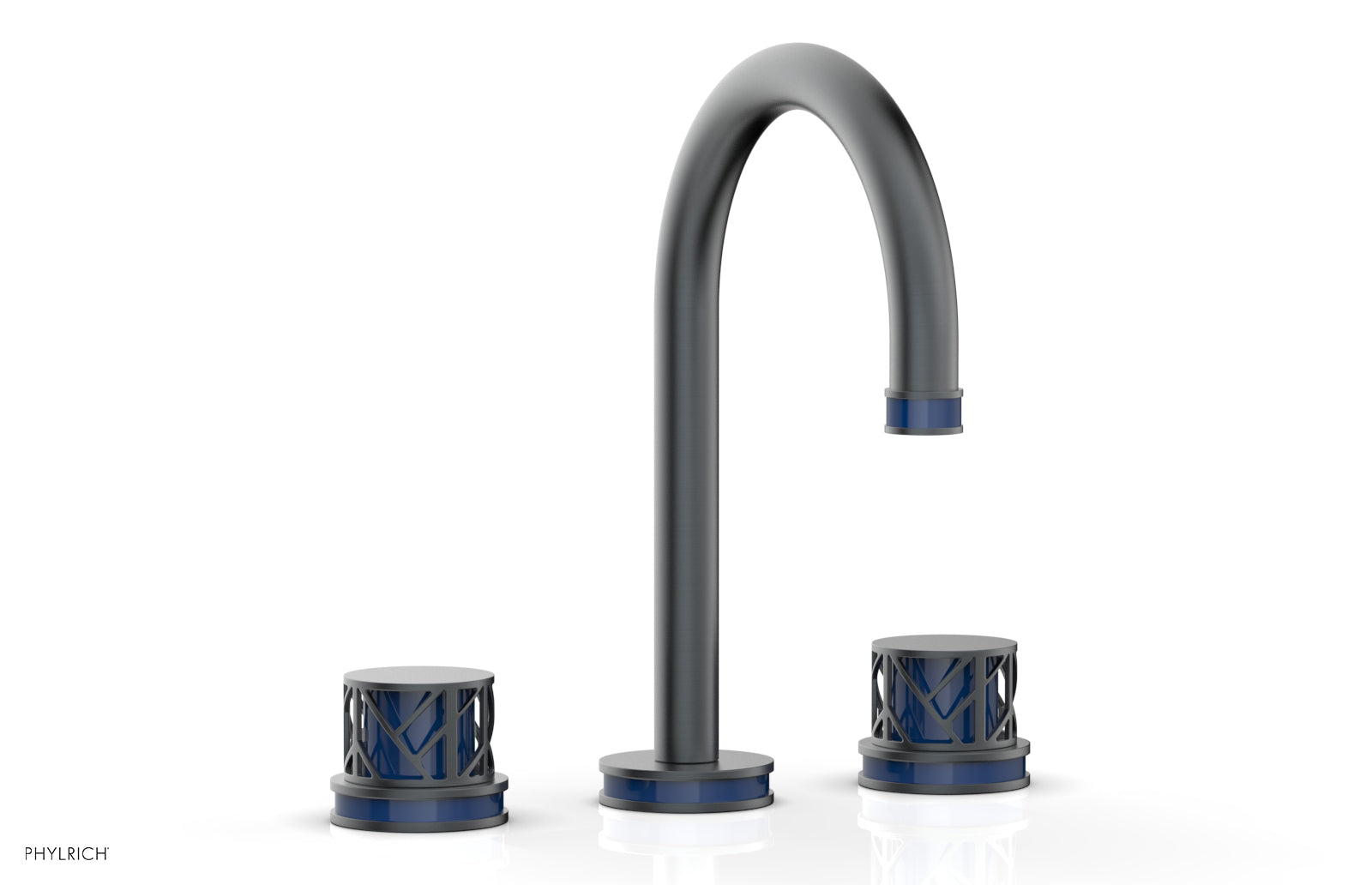 JOLIE Widespread Faucet - Round Handles with "Navy Blue" Accents 222-01