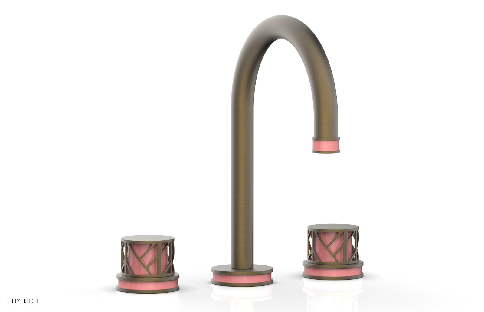 JOLIE Widespread Faucet - Round Handles with "Pink" Accents 222-01