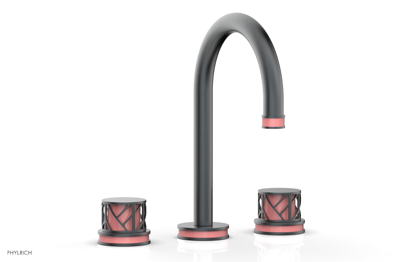 JOLIE Widespread Faucet - Round Handles with "Pink" Accents 222-01