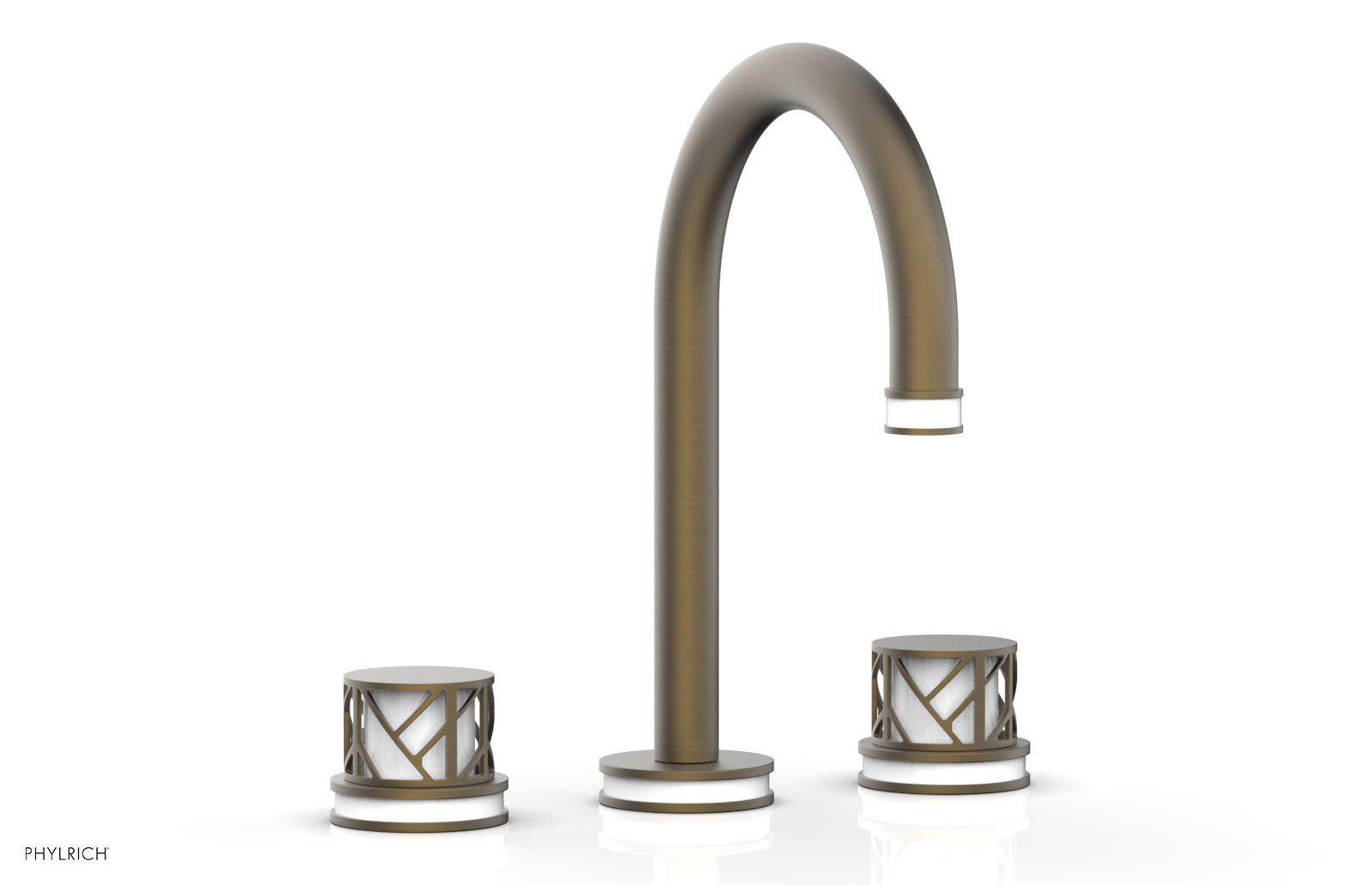 JOLIE Widespread Faucet - Round Handles with "White" Accents 222-01
