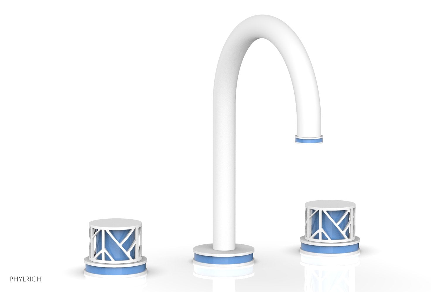 JOLIE Widespread Faucet - Round Handles with "Light Blue" Accents 222-01