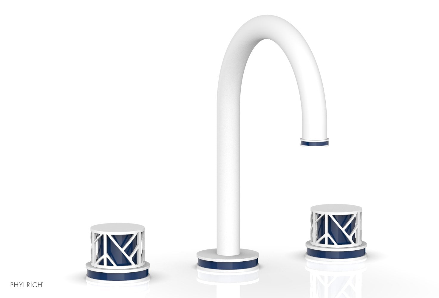 JOLIE Widespread Faucet - Round Handles with "Navy Blue" Accents 222-01