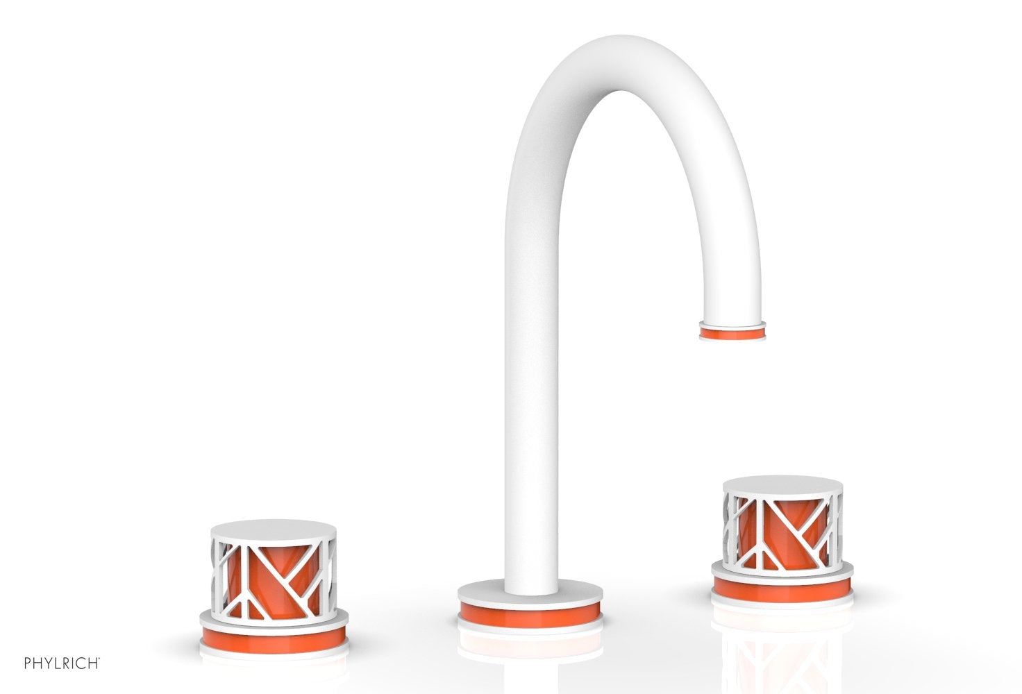 JOLIE Widespread Faucet - Round Handles with "Orange" Accents 222-01