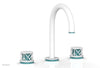 JOLIE Widespread Faucet - Round Handles with "Turquoise" Accents 222-01