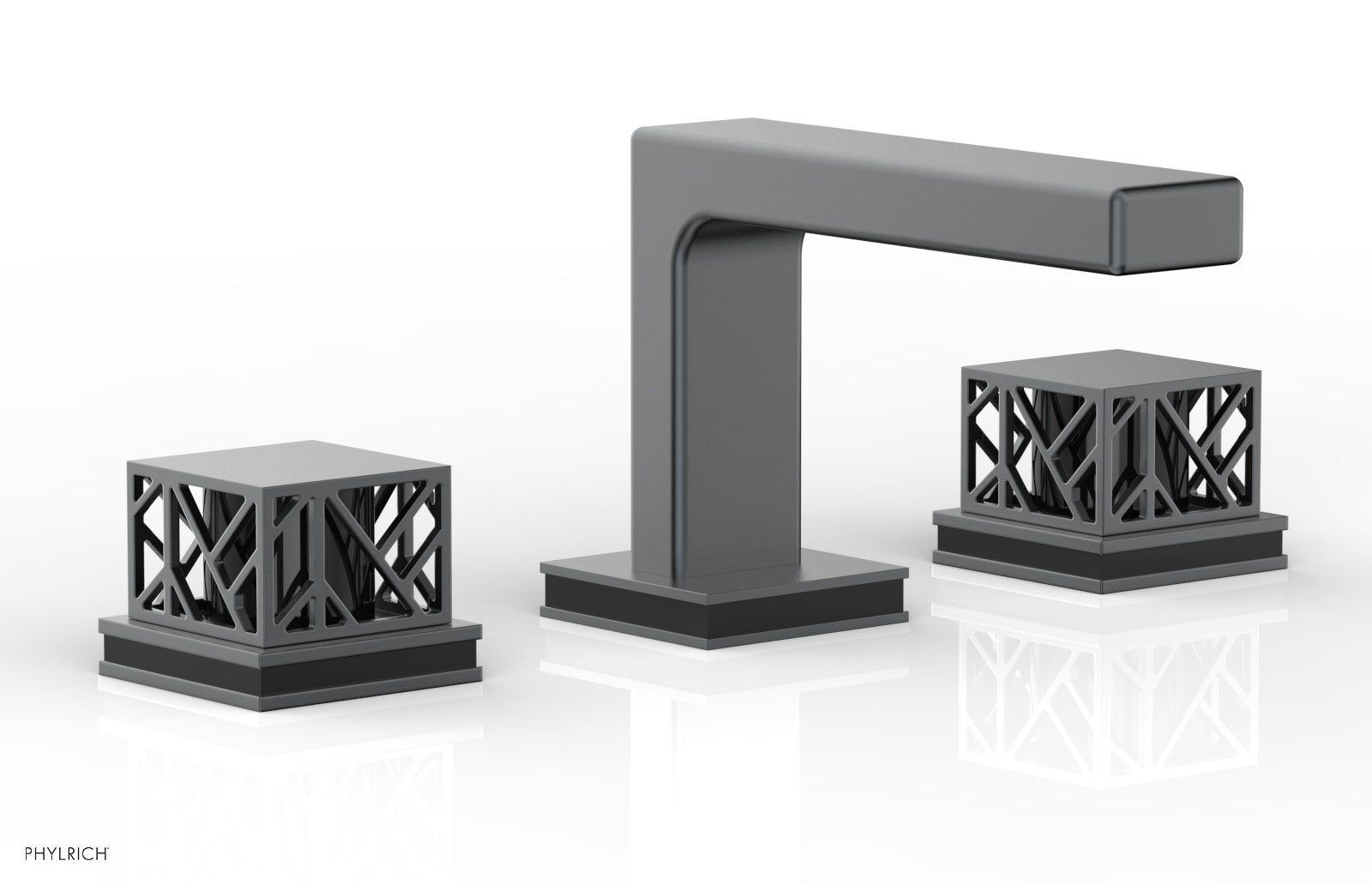 JOLIE Widespread Faucet - Square Handles with "Black" Accents 222-02