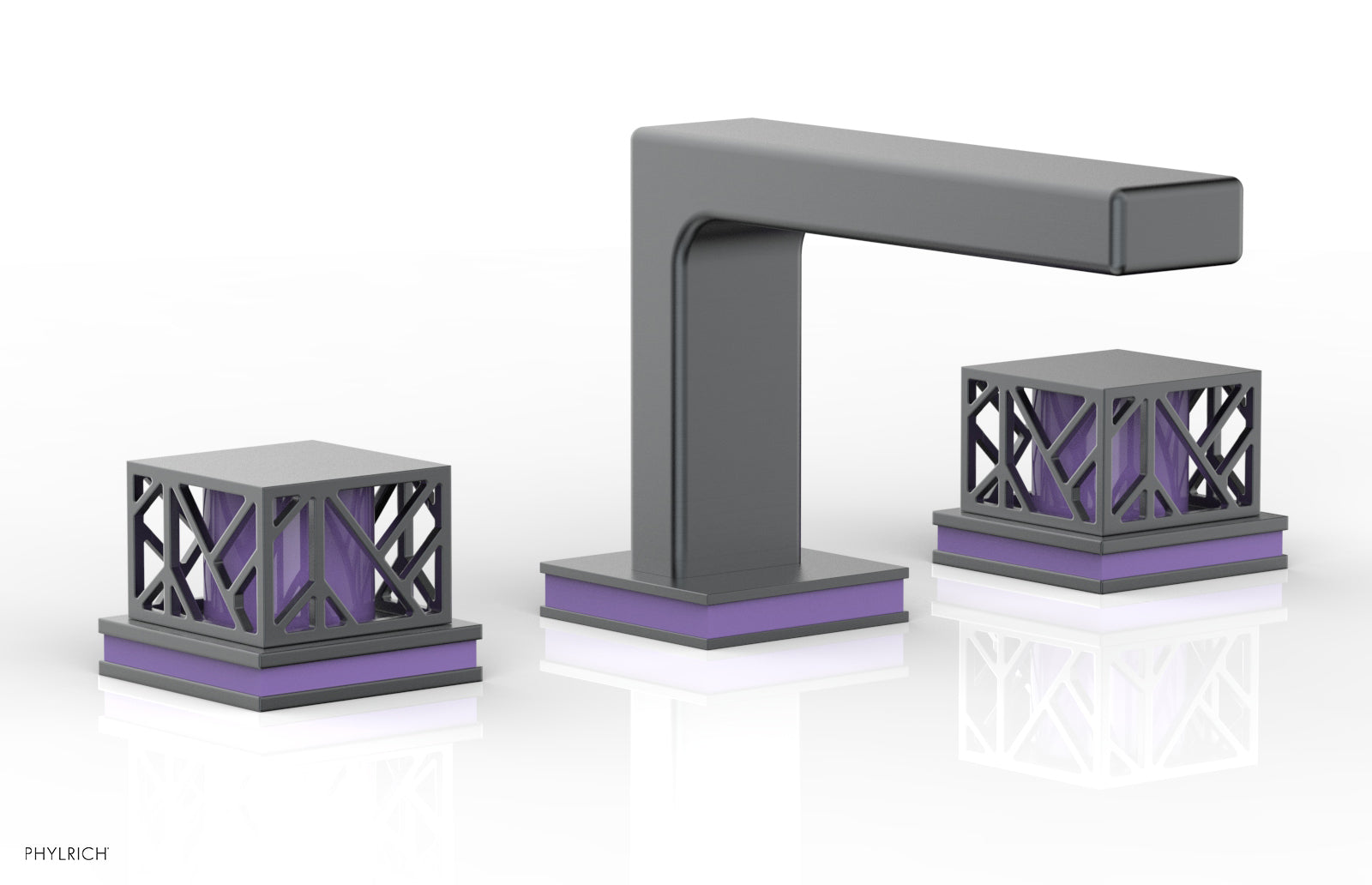 JOLIE Widespread Faucet - Square Handles with "Purple" Accents 222-02