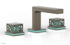 JOLIE Widespread Faucet - Square Handles with "Turquoise" Accents 222-02